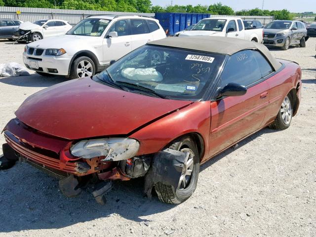 1C3EL75R72N297257 - 2002 CHRYSLER SEBRING GT RED photo 2