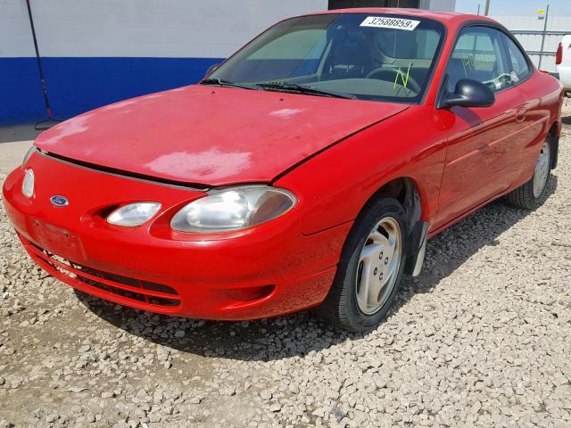 3FAKP1137YR109124 - 2000 FORD ESCORT ZX2 RED photo 2