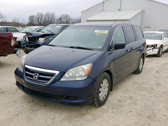 5FNRL38297B134068 - 2007 HONDA ODYSSEY LX BLUE photo 2