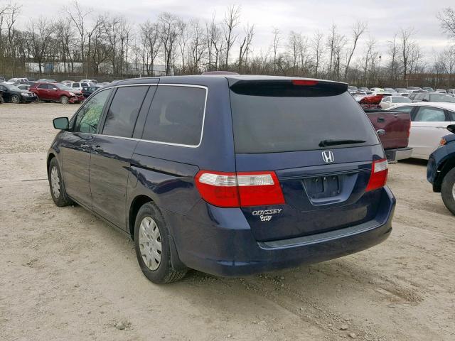 5FNRL38297B134068 - 2007 HONDA ODYSSEY LX BLUE photo 3