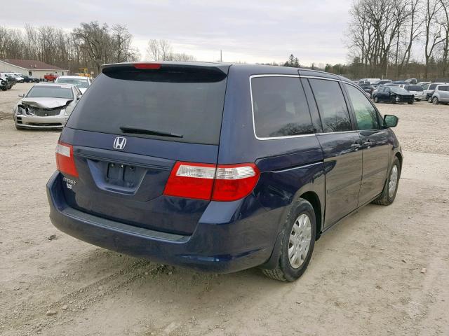 5FNRL38297B134068 - 2007 HONDA ODYSSEY LX BLUE photo 4