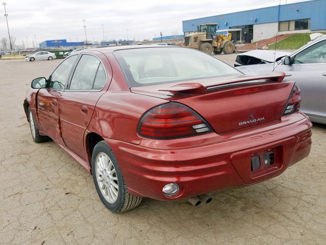 1G2NF52T5YC544453 - 2000 PONTIAC GRAND AM S BURGUNDY photo 3