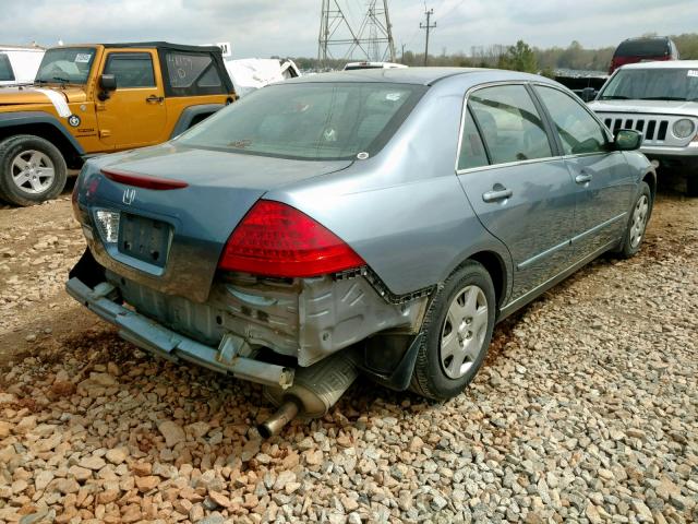 1HGCM56457A005886 - 2007 HONDA ACCORD LX BLUE photo 4