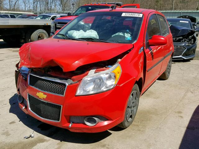 KL1TD6DE4AB096786 - 2010 CHEVROLET AVEO LS RED photo 2