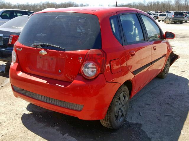 KL1TD6DE4AB096786 - 2010 CHEVROLET AVEO LS RED photo 4