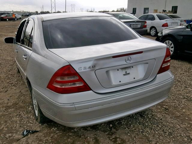 WDBRF61J54E019294 - 2004 MERCEDES-BENZ C 240 SILVER photo 3