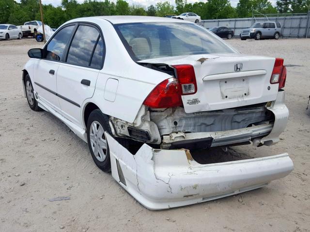 2HGES16375H563090 - 2005 HONDA CIVIC DX V WHITE photo 3