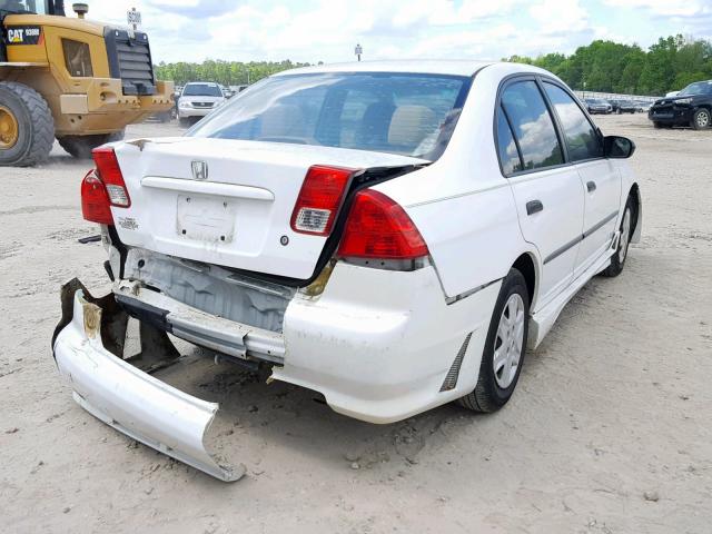 2HGES16375H563090 - 2005 HONDA CIVIC DX V WHITE photo 4