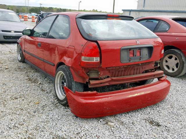 2HGEJ6428WH110558 - 1998 HONDA CIVIC CX RED photo 3