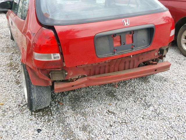 2HGEJ6428WH110558 - 1998 HONDA CIVIC CX RED photo 9