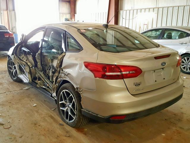 1FADP3H26JL216705 - 2018 FORD FOCUS SEL BEIGE photo 3