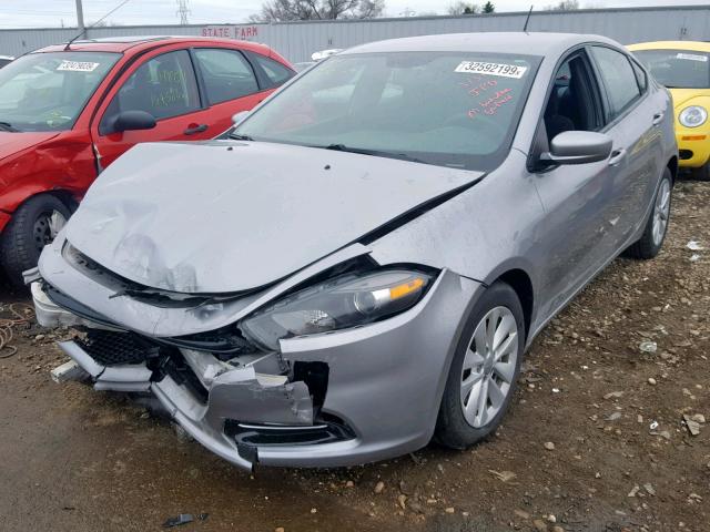 1C3CDFBB2ED768344 - 2014 DODGE DART SXT SILVER photo 2