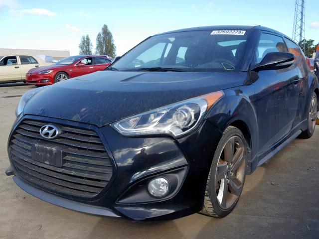 KMHTC6AE6DU156183 - 2013 HYUNDAI VELOSTER T BLACK photo 2