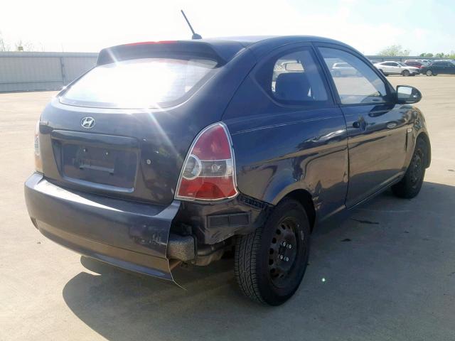 KMHCM36C47U000764 - 2007 HYUNDAI ACCENT GS GRAY photo 4