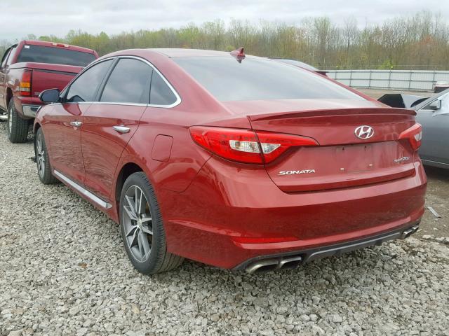 5NPE34AB9FH087557 - 2015 HYUNDAI SONATA SPO RED photo 3