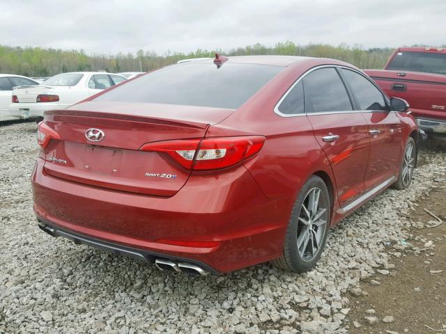 5NPE34AB9FH087557 - 2015 HYUNDAI SONATA SPO RED photo 4