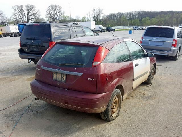 1FAFP31N36W149404 - 2006 FORD FOCUS ZX3 BURGUNDY photo 4