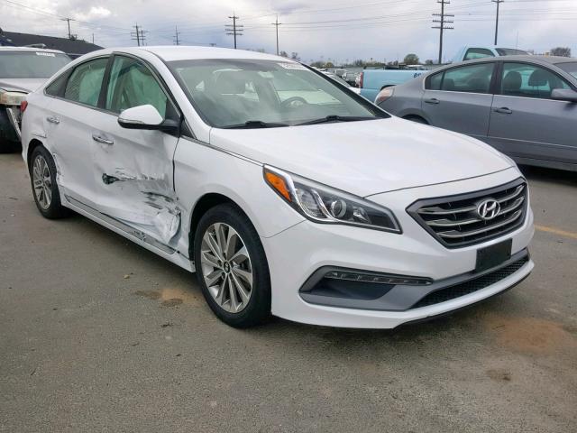 5NPE34AF8FH200790 - 2015 HYUNDAI SONATA SPO WHITE photo 1