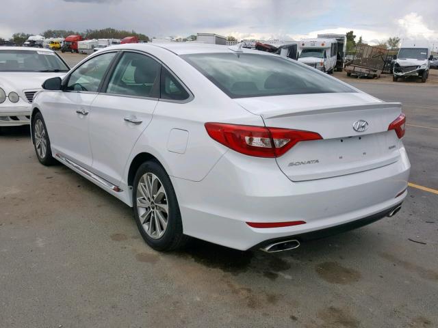 5NPE34AF8FH200790 - 2015 HYUNDAI SONATA SPO WHITE photo 3