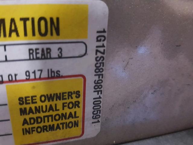 1G1ZS58F98F100591 - 2008 CHEVROLET MALIBU LS TAN photo 10