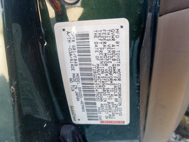 JT2BG22K5Y0475050 - 2000 TOYOTA CAMRY CE  photo 10