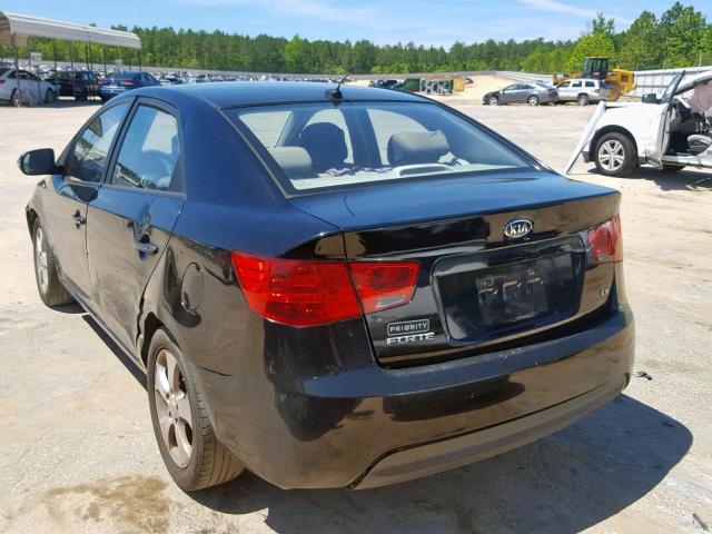 KNAFU4A26A5108503 - 2010 KIA FORTE EX BLACK photo 3