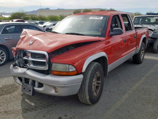 1D7HL48N63S158620 - 2003 DODGE DAKOTA QUA RED photo 2