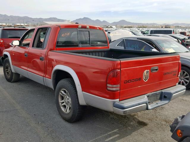 1D7HL48N63S158620 - 2003 DODGE DAKOTA QUA RED photo 3