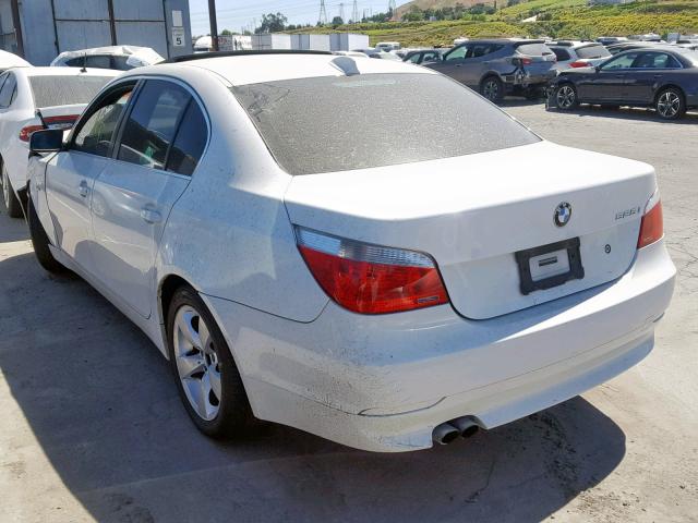 WBANE53587CW67397 - 2007 BMW 525 I WHITE photo 3