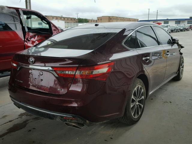 4T1BK1EB2JU273658 - 2018 TOYOTA AVALON XLE MAROON photo 4