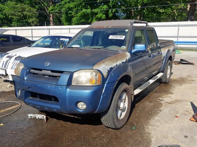 1N6ED29X22C390572 - 2002 NISSAN FRONTIER C BLUE photo 2