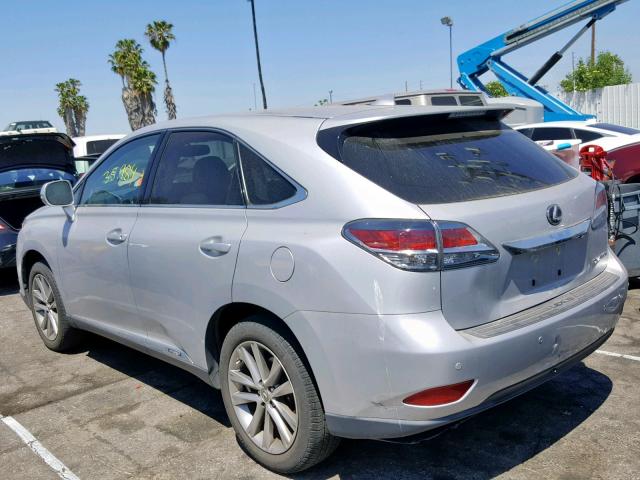 2T2ZB1BA2FC001514 - 2015 LEXUS RX 450H SILVER photo 3