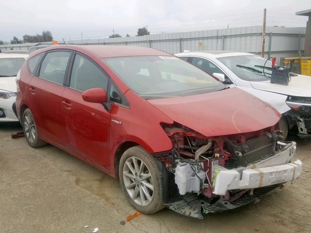 JTDZN3EU0C3062930 - 2012 TOYOTA PRIUS V RED photo 1