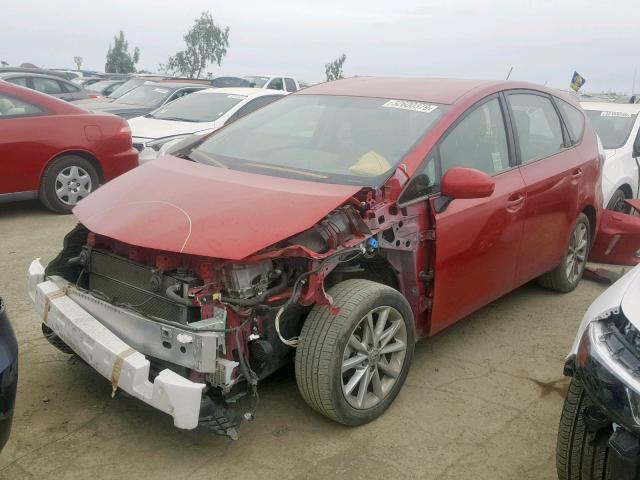 JTDZN3EU0C3062930 - 2012 TOYOTA PRIUS V RED photo 2