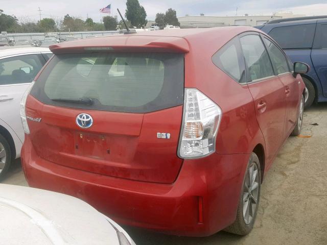 JTDZN3EU0C3062930 - 2012 TOYOTA PRIUS V RED photo 4