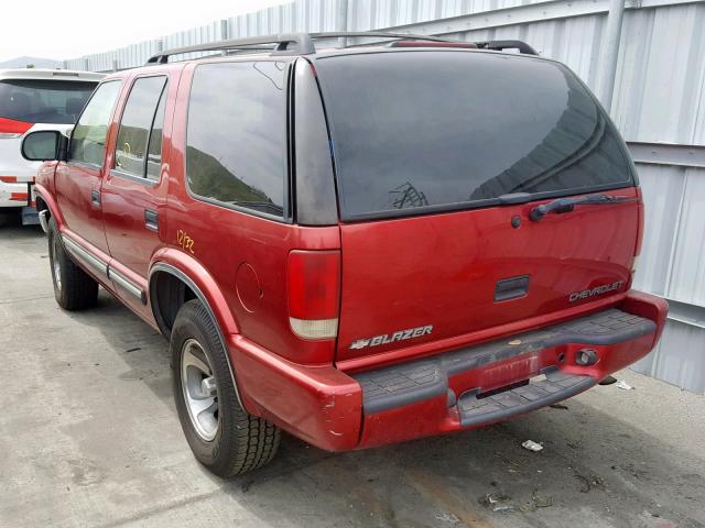 1GNCS13W512221135 - 2001 CHEVROLET BLAZER RED photo 3