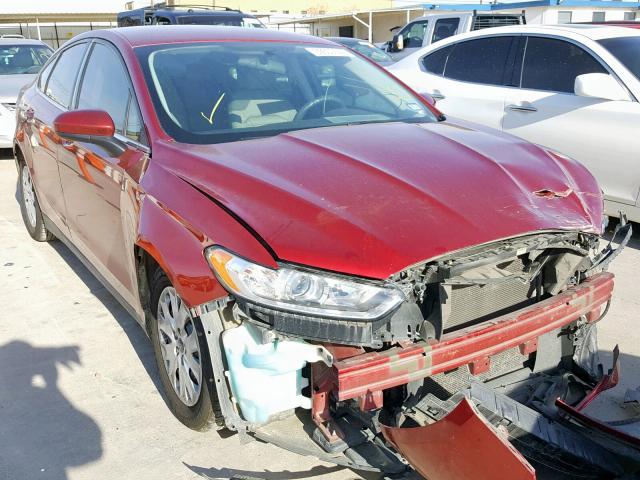 3FA6P0G75DR214650 - 2013 FORD FUSION S RED photo 1