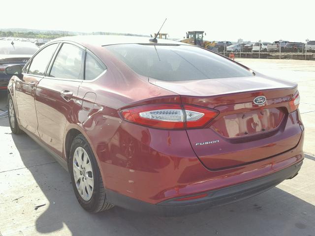 3FA6P0G75DR214650 - 2013 FORD FUSION S RED photo 3