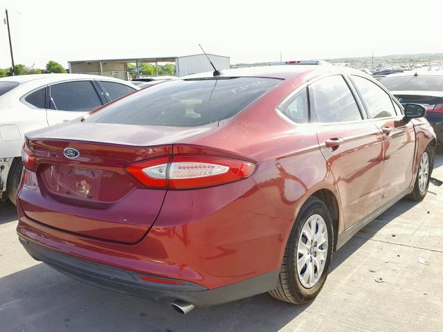3FA6P0G75DR214650 - 2013 FORD FUSION S RED photo 4