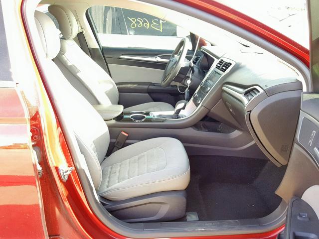 3FA6P0G75DR214650 - 2013 FORD FUSION S RED photo 5