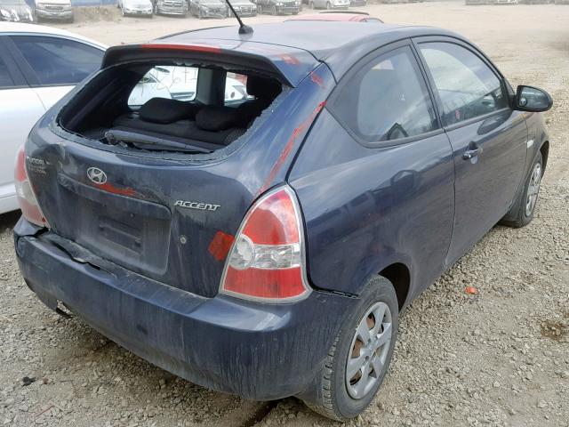 KMHCN35C38U089081 - 2008 HYUNDAI ACCENT BAS BLUE photo 4