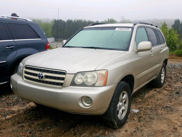 JTEGD21A030047826 - 2003 TOYOTA HIGHLANDER BEIGE photo 2