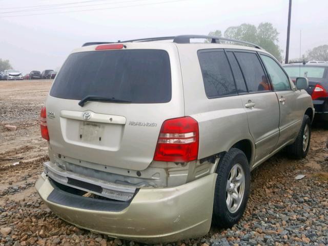 JTEGD21A030047826 - 2003 TOYOTA HIGHLANDER BEIGE photo 4