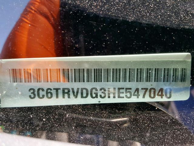 3C6TRVDG3HE547040 - 2017 RAM PROMASTER WHITE photo 10