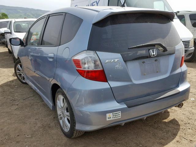 JHMGE8H51BC019221 - 2011 HONDA FIT SPORT BLUE photo 3