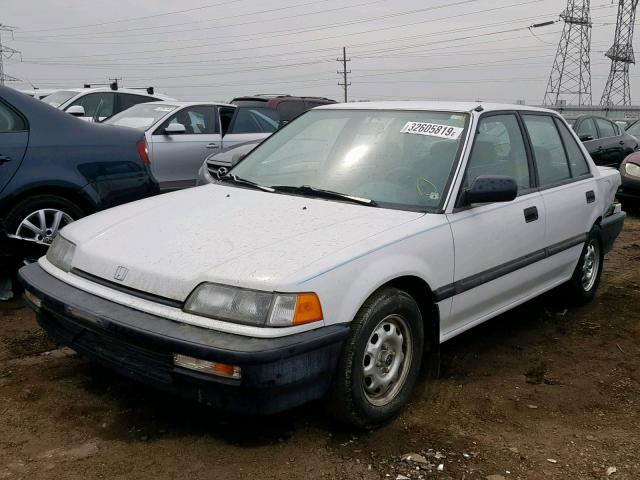 1HGED3649ML073752 - 1991 HONDA CIVIC DX WHITE photo 2