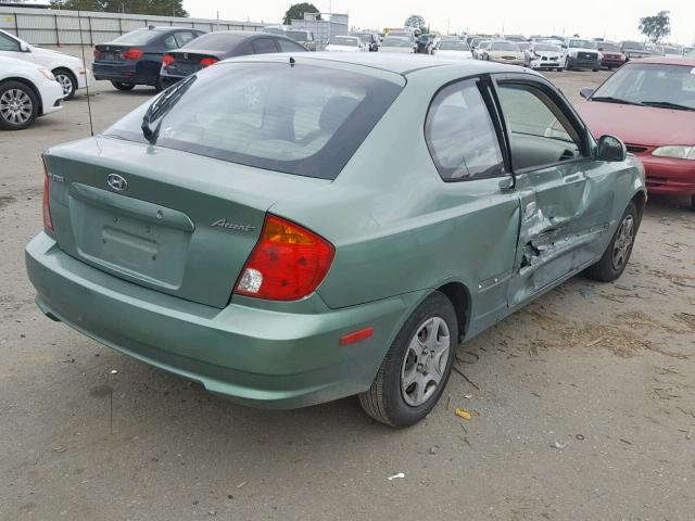 KMHCG35C35U327761 - 2005 HYUNDAI ACCENT GS GREEN photo 4