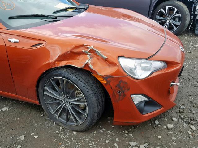 JF1ZNAA16D1733844 - 2013 TOYOTA SCION FR-S ORANGE photo 9