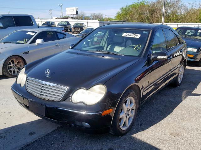 WDBRF61J21F091656 - 2001 MERCEDES-BENZ C 240 BLACK photo 2