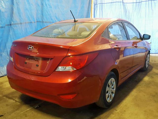 KMHCT4AE8HU381859 - 2017 HYUNDAI ACCENT SE RED photo 4